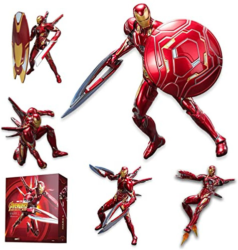 LonullyMege MK50Ironman Action Figure-7 Inch Deluxe Painting Exquisite Collection Model Gift Toys(MK L)