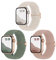Joehwerr 3-Pack Anti-Slip Braided Strap Compatible for Apple Watch Straps Women 40mm 41mm 38mm 42mm 44mm 45mm 46mm 49mm, Adjustable Elastic Stretchy Strap for iWatch SE Ultra 10 9 8 7 6 5 4 3 2 1