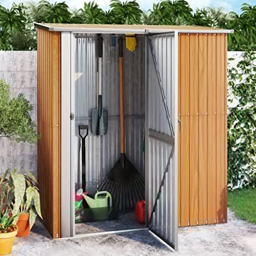 vidaXL Gartenhaus Braun 180,5x97x209,5cm Stahl verzinkt