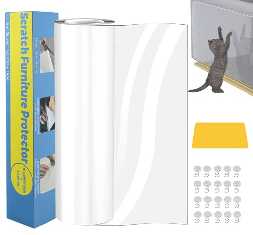 Protezione Graffi Gatto, 30X300CM Protezione antigraffio per gatt, Divano Gatti Graffi Protezioni per Mobili per Divani, PVC Anti-Graffio Protector, Protezione per Divano Porta e mobilia