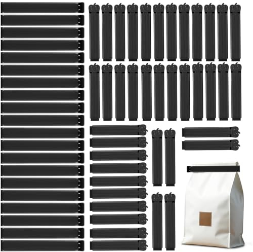 AiQInu 60 Piezas Pinzas Bolsas Alimentos, Pinzas Cierre Bolsas 7/11 cm, Pinza Comida Clips Reutilizable para Embalaje de Cocina, Caramelos, Café etcétera
