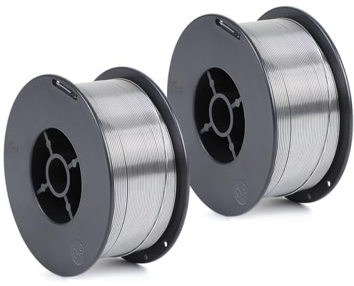 EFUTURETIME 2 x fyllningstråd 0,9 mm svetstråd E71T-GS – D100 trådstyrning med 16 mm hål, självskyddande, för MIG/MAG-svetsutrustning (nettovikt 0,9 kg)