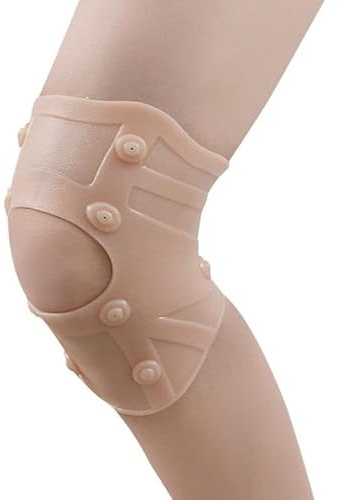 ABUBU Rodillera Elástica de Silicona con Imanes, Soporte y Compresión Terapéutica, Protector de Rodilla, Estabilizador Flexible para Dolor, Inflamación y Uso Deportivo o Diario (Color carne)