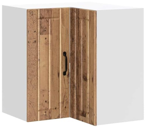 QJBSAVVA Lucca - Armario de cocina para esquina, armario colgante de madera con puertas para cocina, 57 x 57 x 60 cm