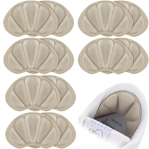 Tsathoggua Back of Heel Cushion Inserts, Self-Adhesive Heel Grips Pads for Shoe Too Big, Heel Protectors Guards Liners for Women Men Preventing Blisters, Improved Shoe Fit (Beige)