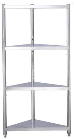 RUVOO Eckregal Eckregale Edelstahl-Eckregal, Küchentopfregal, Eckregale, Ständer Für Küche, Badezimmer, Wohnzimmer Eckständer(4 Tier)