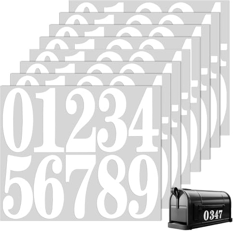80 Pcs Klebezahlen Wetterfest, 7.5cm Zahlen Aufkleber Reflektierende 0-9, Selbstklebende Vinyl Hausnummer für Postkasten, Schilder & Mülltonne