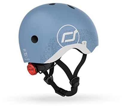 Scoot&Ride Reflective Kinder-Helm XXS-S aus Polycarbonat in der Farbe Steel, Größe: 45cm - 51cm, 96495