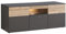 Newroom TV Lowboard Grau und Planked Eiche TV Schrank Modern - 149,8x59,3x52 cm (BxHxT) - Fernsehtisch TV Board Rack - [Melvin.one] Wohnzimmer Wohnstube