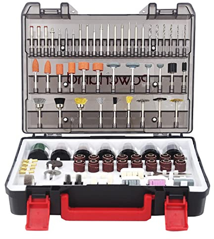 Werktough Kit d'accessoires pour outils rotatifs - 372 pièces - Accessoires polyvalents pour outils rotatifs - Dans une boîte à outils de luxe bien organisée