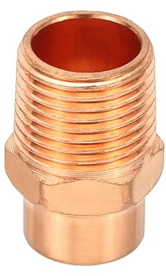 PATIKIL 3/8 Male Adapter Fitting with C x M Connections, Copper Pipe Fittings with Sweat Solder X FNPT Connection Threaded Tubing Connector for Residential, Commercial