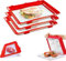 Flearitzo 3er Set Aufschnittbox stapelbar – Wiederverwendbare Frischhaltedosen mit Deckel ideal für Wurst Käse und mehr Vakuumdesign geeignet für Kühlschrank Größe 30 x 3 x 22 cm (Rot)