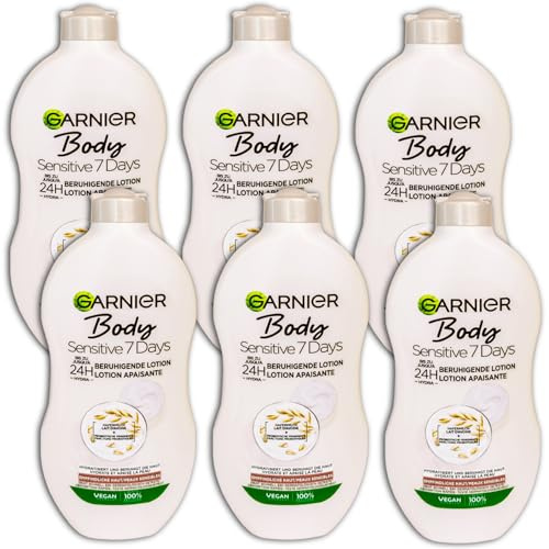 6 er Pack Garnier Body Bodylotion Sensitive Hafermilch 24H Beruhigend Empfindliche Haut 6 x 400 ml