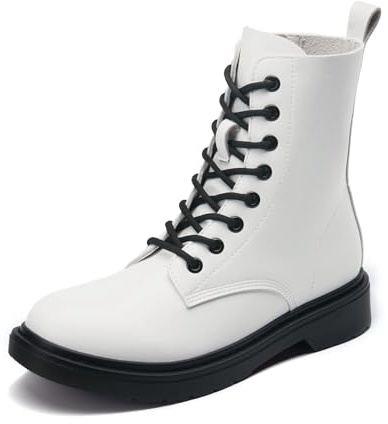 DREAM PAIRS Women Combat Boots Lace-up Low Heel Ankle Booties