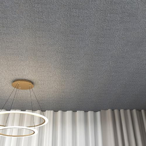 Pannelli Soffitto Boiserie Parete Rotolo di Carta da Parati Adesiva per Piastrelle, Pannello Parete in PVC Autoadesivo Spesso 3mm, Rivestimento per Soffitto Impermeabile(Gray,W 50cm x L 5m)
