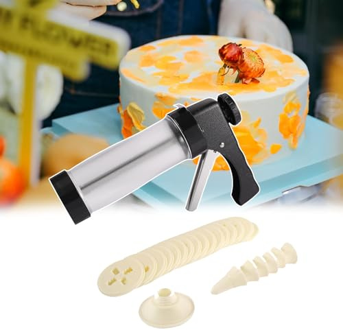 Macchina Per Biscotti, Pressa Per Biscotti, 16 Stampi Decorativi + 6 Punte Decorative, Adatta Agli Alimenti, Facile Da Pulire, Materiale ABS Spesso, Impugnature Strette,E