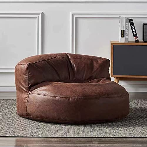 Funda para puf de ante sintético de lujo, puf individual para dormitorio, sala de estar y jardín, no requiere relleno, cómodo asiento reclinable esquinero