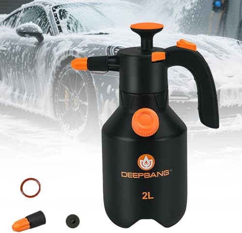 Pulverizador de Espuma Premium de 2 l, pulverizador de Espuma para Lavado de Autos, pulverizador a presión con Espuma Ajustable y válvula de Alivio de presión para Lavado de Autos, hogar, jardín