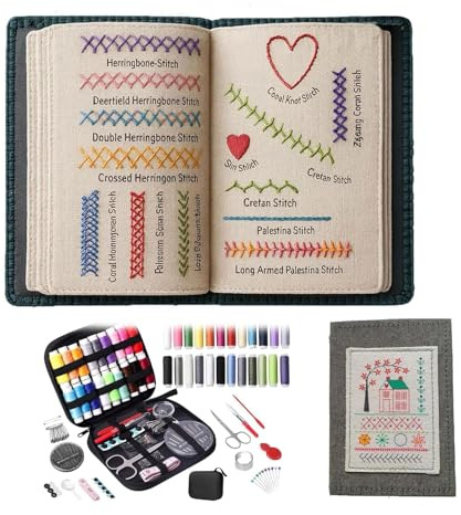 forbany Kit Bordado Terapéutico Melyoo - Kit Completo con Tela, Hilos, Aguja y Tutorial Paso a Paso, Reducción de Estrés y Ansiedad sin Pantallas