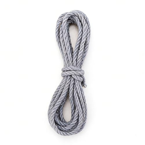 YDJIANCAI Corda di Juta Naturale 5mm - 50m Spago per Artigianato per Opere Artistiche, Giardinaggio, Imballaggio, Campeggio, Decorazione e Progetti Fai da Te(Color:Grigio)