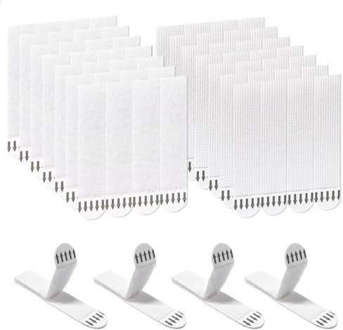 Picture Hanging Strips Heavy Duty,24-Pairs(48Strips) Picture Canvas Hanger No Nails,46 x 16mm Photo Frame Stickers for Wall,Damage Free Adhesive Poster Refill Mounting Strips