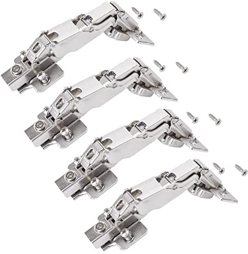 SOTECH 4 pièces Charnières grand angle T52 Ferrage d'angle 165° Paumelle à boîtier grand angle Charnière à boîtier Soft-Close incluse plaque de montage