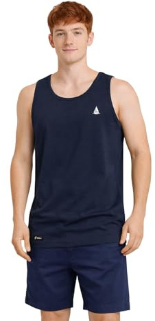 NavyBlue Yacht Canottiera Uomo100% Cotone - Canotta Regular Fit Colorata – Maglia Senza Maniche Estiva - Taglie Oversize Fino 6XL – Sport Tempo Libero - (IT, Testo, M, Regular, Regular, Blu)
