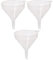 3Pcs Clear Plastic Funnel for Filling Bottles or Containers 18cm, 14cm, 8cm for Kitchen - Handle & Slimline Neck for Transfer powder Liquid and Oils ideal for Garage & Labs