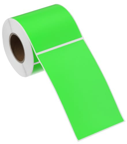 PATIKIL Rectangular Color Coding Labels 127x76mm, 250 Pcs Rectangle Colored Labels Sticker Moving Stickers Label Tags for Inventory Office Home Packing Box, Fluorescent Green