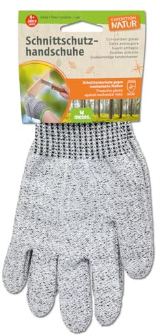 moses. Expedition Natur Schnittschutzhandschuhe, Kinder-Arbeitshandschuhe mit Schnittschutz (EN 388), flexibel & robust für Schnitzen, Schnitzhandschuhe für Bauen & Outdoor-Abenteuer