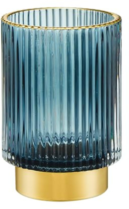 LEICURACE Makeup Brush Holder Organizer,Toothbrush Holders,Desk Pen Pencil Holder,Multifunctional Vintage Glass Brush Cup(A3-24-US)