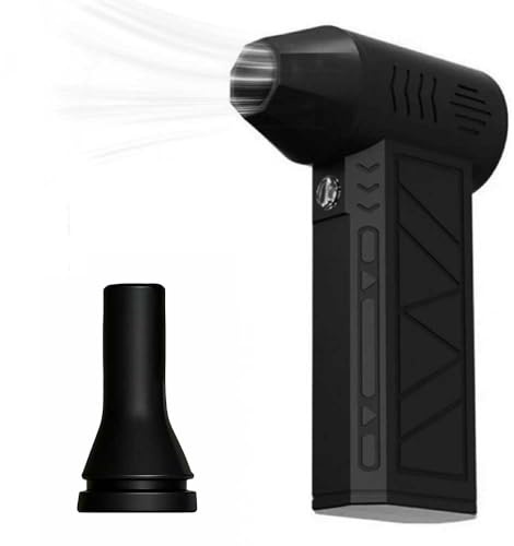 Electric Air Duster for PC, Cordless Compressed Air Duster with 130,000 RPM & LED Light – 3-Speed Adjustable, USB-C Rechargeable for Keyboard, Electronics, Car, Home and Outdoor Cleaning