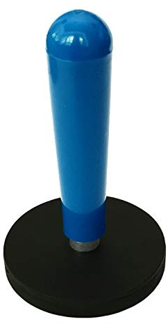 LeBigMag® | Imán de Neodimio Redondo de 4,3 cm de diámetro, Engomado con Mango, 8 kg de Fuerza de Sujeción en Acero de 10 mm, Mango Extraíble con Rosca M4.