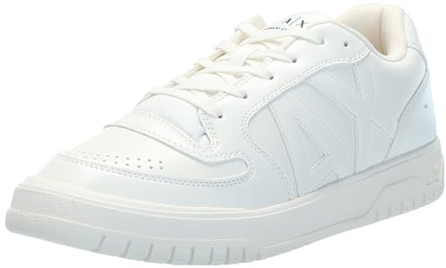 Armani Exchange Herren Duck Sneaker, White, 44 EU