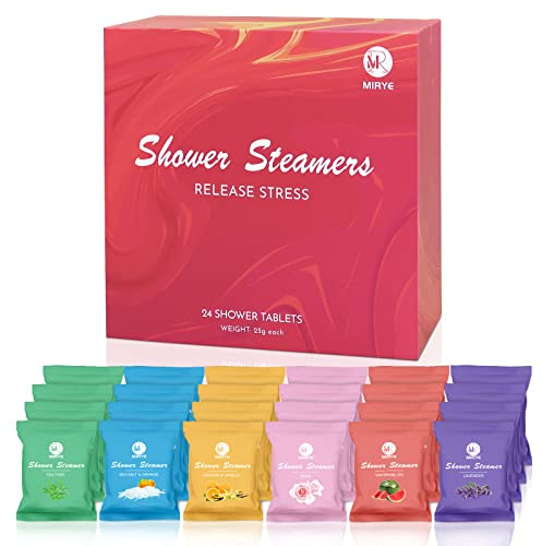 Shower Steamers Aromatherapy 24-Pack, Self Care Set Gifts for Women, Stress Relief with Natural Essential Oils, Mother's Day Spa Gifts for Mom Wife Her Adults, SPA Relaxation Home Travel Holidays