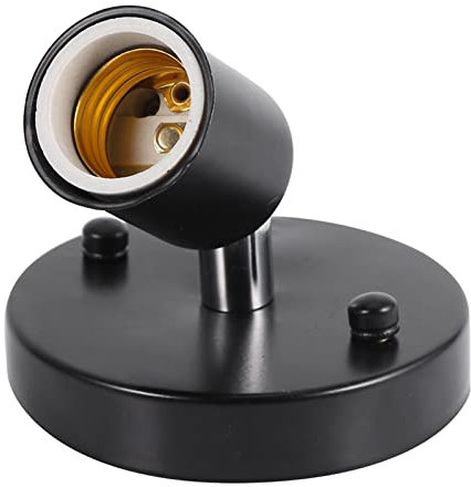 Portalámparas, E27, Lámpara de Techo Ajustable Moderna Giratoria de 180 Grados, Base de Portalámparas, Portalámparas Montado en La Pared(Negro)