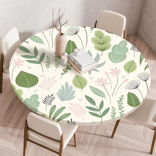 Odot Waterproof Round Tablecloth 60cm,Outdoor Table Cloth with Elastic Edged, Elastic 3D Floral Tablecloth Wipeable, Garden Table Cloth Suitable for sizes 50cm-55cm