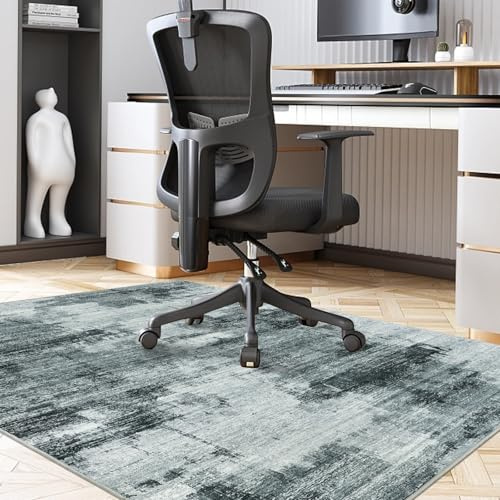 Famibay Protector Suelo Silla Ruedas 120x150cm Grande Antideslizante Alfombra Silla Escritorio Gris Oscuro Moderno Lavable Protector Suelo para Escritorio Suelo Despacho