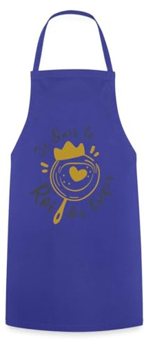 Spreadshirt Je Suis Le Roi Des Crêpes Cadeau Meilleur Cuisiner Tablier Cuisine, taille unique, bleu royal