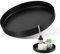 Vassoio Rotondo Decorativo Nero Multifunzionale - Organizzatore Portaoggetti con Bordo Antigraffio per Gioielli, Candele e Profumi, Design Elegante per Arredamento Casa, Bagno o Cucina (Diametro 20cm)