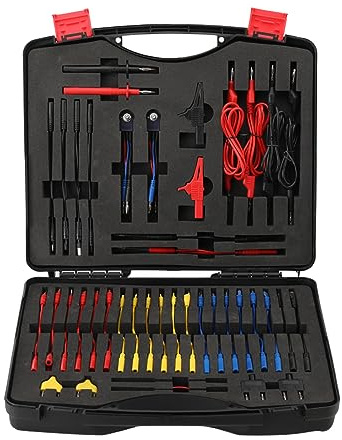 Atsoya 92 Teilig Kabelkoffer Prüfkabel Prüfspitzen für KFZ Fehlerdiagnose, Test Lead Kit Mit Led-Blitzlicht Und Variablem Widerstand, für 12V24V Fahrzeugdiagnose Und Wartung, Allgemeine EuropäIsche