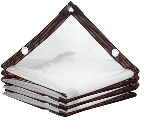 Poly Tarpaulin,Clear Tarps, Transparent Plastic Greenhouse Film Frost-Proof Tarpaulin Rainproof Plane Breathable(1 x 1m)