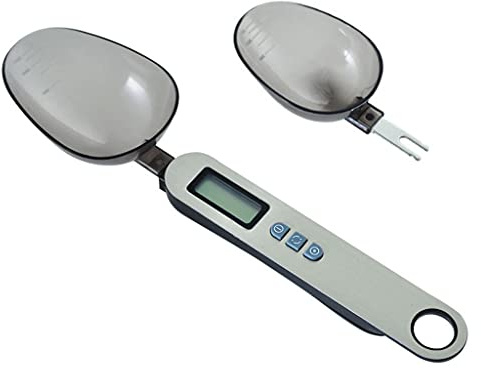 Cucchiaio di misurazione portatile multifunzione peso elettronico da 0,3 grammi a 500 grammi Set di cucchiai in acciaio inossidabile Set di cactus in ceramica legno nero resistente regolabile bilancia