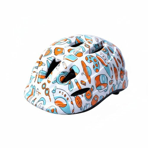SheerFaring Children Headgear Kids Bike Helmet Skate Helmet Youth Helmet Riding Helmet Molded Half Case With Foam And PC Shell, Cartoon Airplane, XS Head Circumference 48-50CM