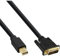InLine 17221 Mini DisplayPort zu DVI Kabel, Mini DisplayPort Stecker auf DVI-D 24+1 Stecker, schwarz/gold, 1m