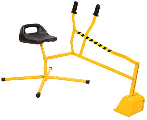 Fat Brain Toys Crane Digger - Metal Sandbox Excavator with Seat for Ages 3+