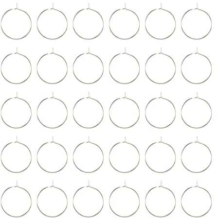 Craftdady 50 st silverpläterade mässingsvinglas berlockringar 20 mm pärlring örhänge för bröllopsfest dekorationer smyckestillverkning