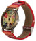 VGEBY Hippie-Uhr, Mehrfarbiger Böhmischer Stil, Messing, PU-Leder, Knopfbatterie, Damenuhr Zum Verschenken von Geburtstagsfeiern (Rot)