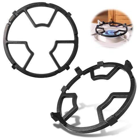 2pcs Gusseisen Wok Ring Support Aufsatzring FüR Gaskochfelder, Wok Rack FüR Gasherd Koch Cooker Gasherd ZubehöR, Gasherd Aufsatz TopfträGer, Gasherd Aufsatz, Gasherd Roste