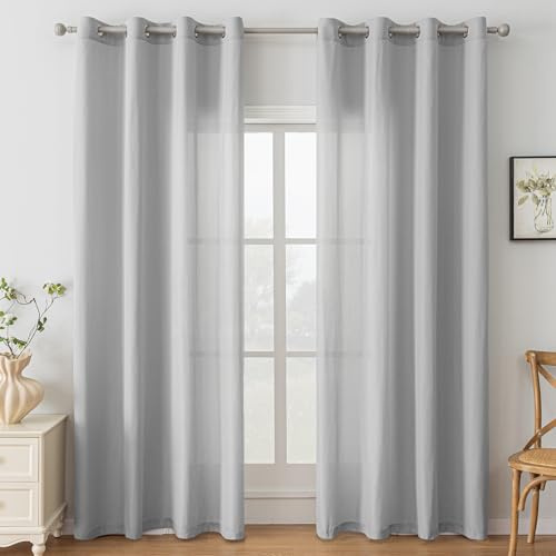 Ystyle Tende per Interni con Anelli 2 Pezzi, 140x145 CM, Grigio